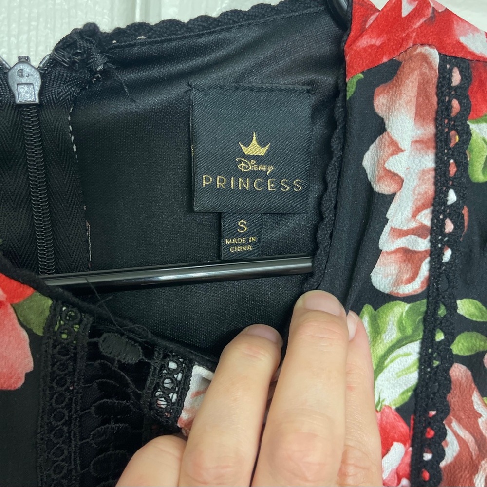 Disney Princess Black and Pink Floral Dress - Picture 7 of 12